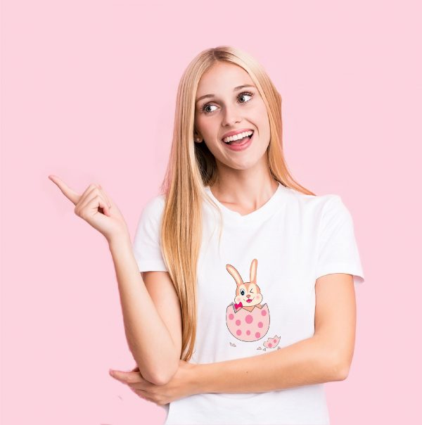 girl in easter rabbit tshirt