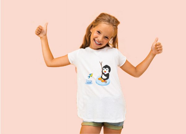 Girl in Penguin Tshirt banner