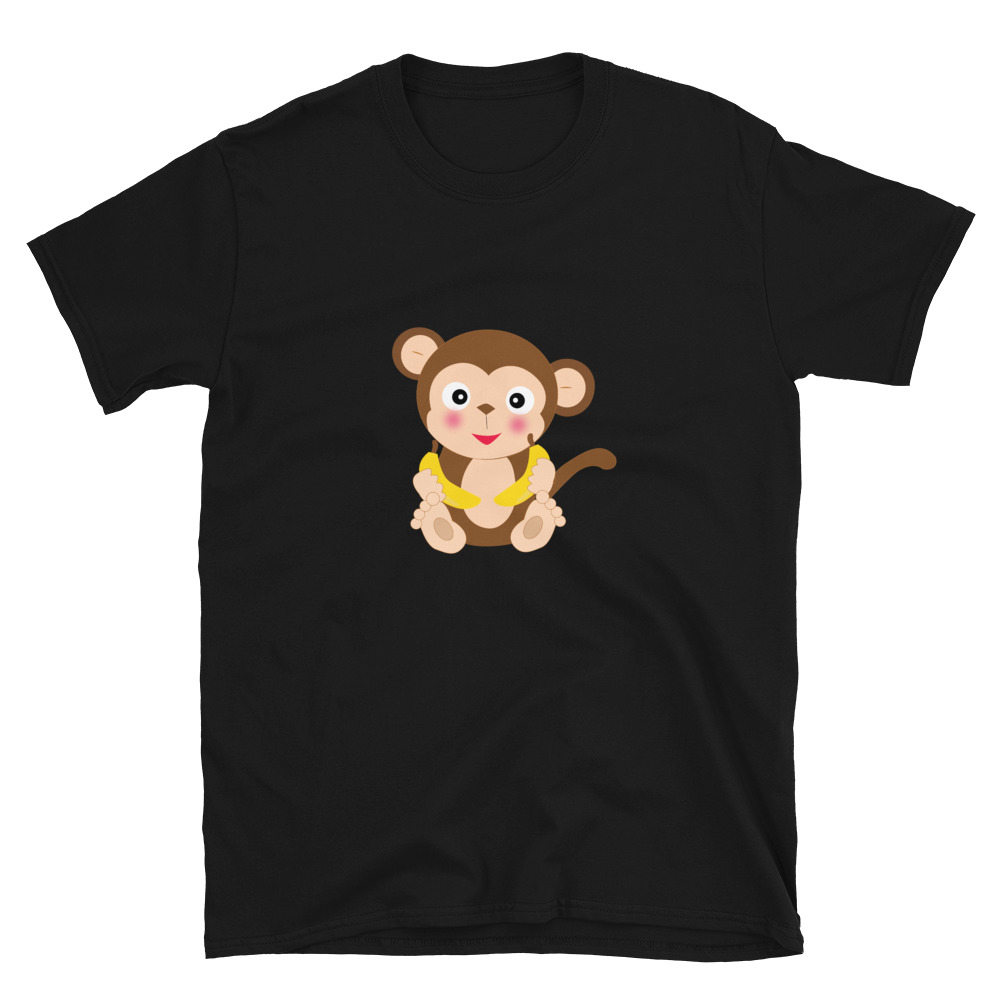 Monkey with Bananas Short-Sleeve Unisex T-Shirt | Adult Tshirt - Bubbly ...