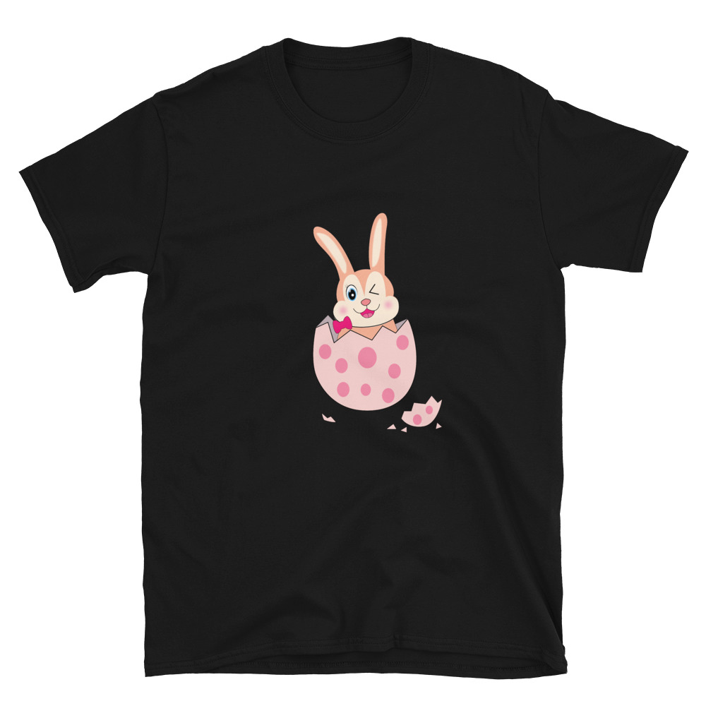 Easter Rabbit Short-Sleeve Unisex T-Shirt | Adult Tshirt - Bubbly Genie